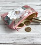Large Pink Coin Purse with White Roses - Image 3