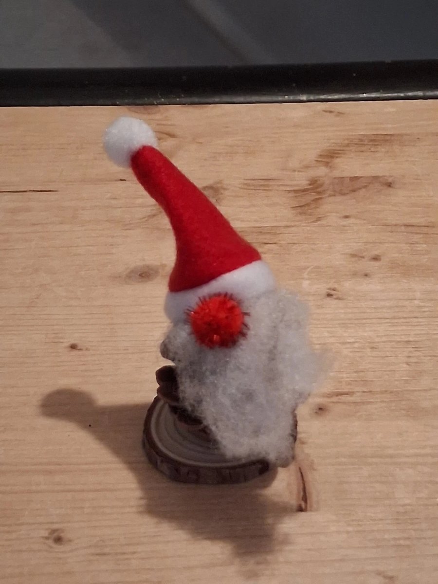Pine Cone Christmas Gonk decoration with red sparkly Nose