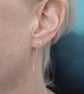Small Argentium silver stud earrings with extended ear wire - Image 9