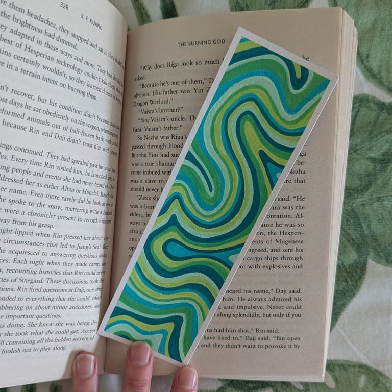 Handmade Green Swirl Bookmark