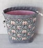 Project bag, drawstring bag, floral, Liberty - Image 7