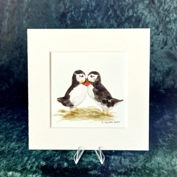 Puffins - Original Watercolour Painting