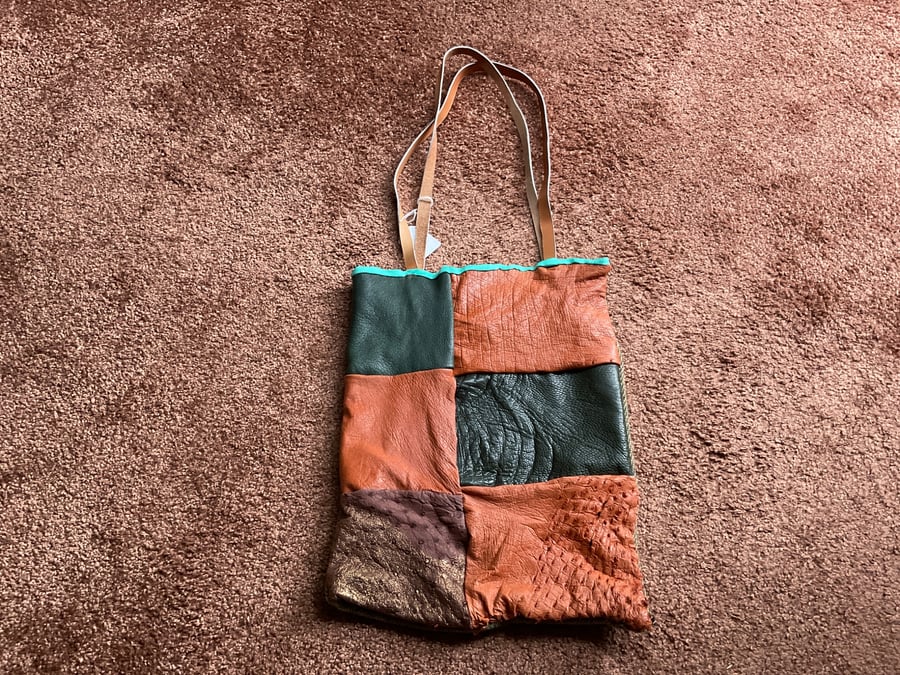 Leather and tweed bag