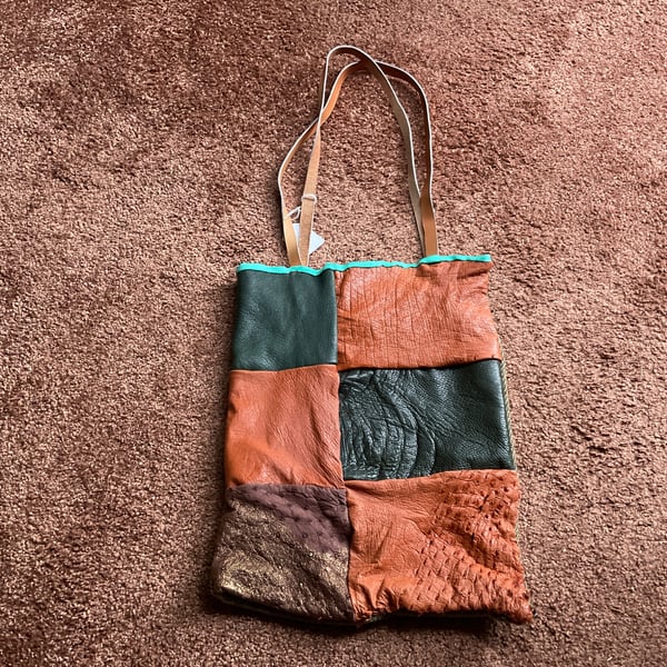 Leather and tweed bag