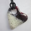 Handmade cast glass pendant - bleeding heart 