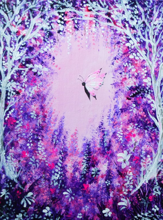 original art fantasy butterfly painting ( ref FA 404 A1 )