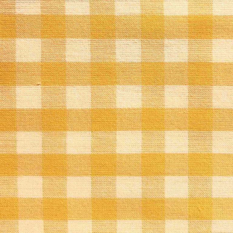 Yellow Gingham Linen-Cotton Fabric, Medium Weight, by the metre