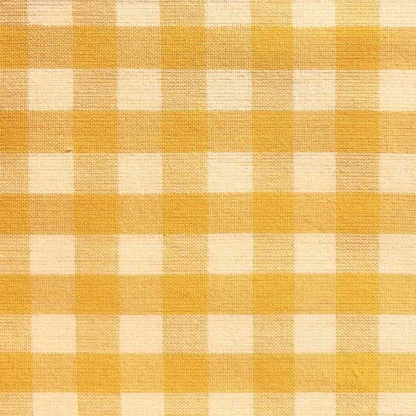 Yellow Gingham Linen-Cotton Fabric, Medium Weight, by the metre