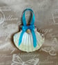 Handmade Seashell Wall Hanging – Coastal Beach Decoration with Blue Ribbon - Image 7