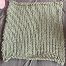 Sage Green Chunky Hand Knitted Baby Blanket