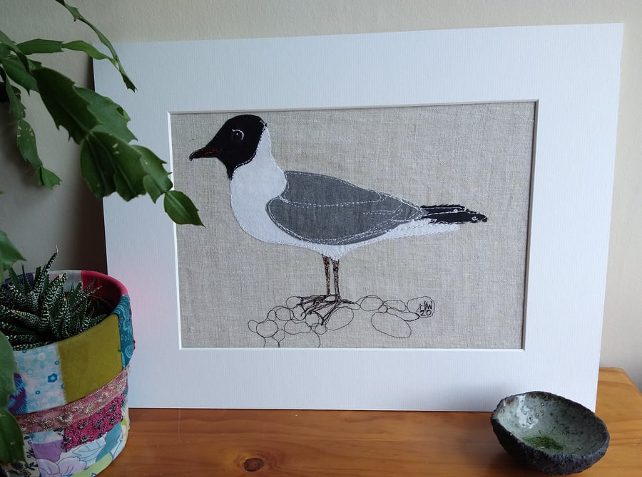 Black Headed Gull Embroidered Portrait