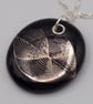 Nautilus Seashell Fused Glass Pendant with Real Platinum Lustre Motif - Image 1