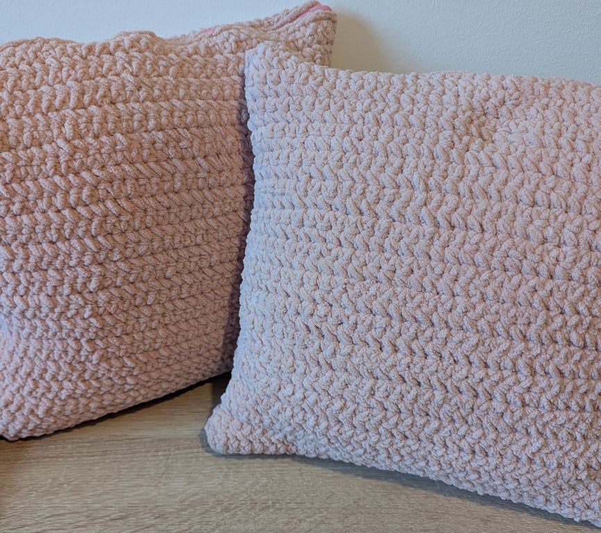 Simple Crochet Cushion- Pink