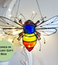 Rainbow Bee Suncatcher Glass Art Suncatcher 
