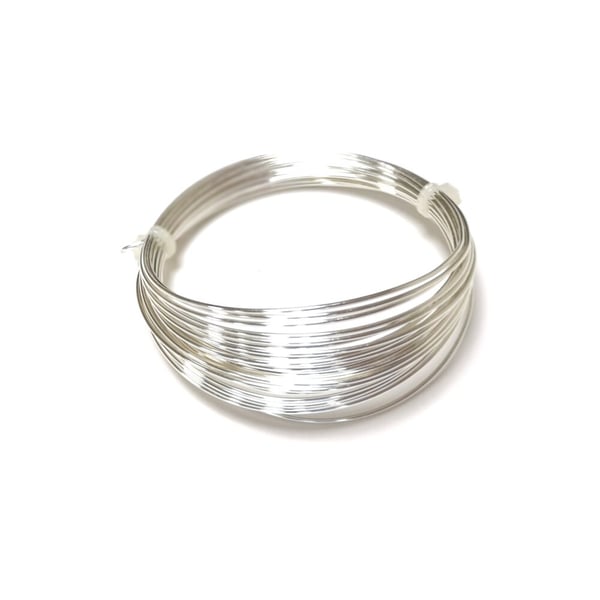 Premium Copper Craft Wire - Silver 925 Plated, 4M Coil - 1mm Thick Wire for Jewe