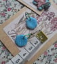 CLEARANCE! polymer clay earrings handmade- reduced-blue mini - Image 3