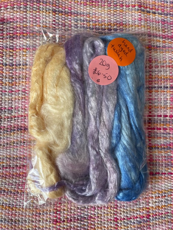Hand Dyed Tussah Silk - 20g