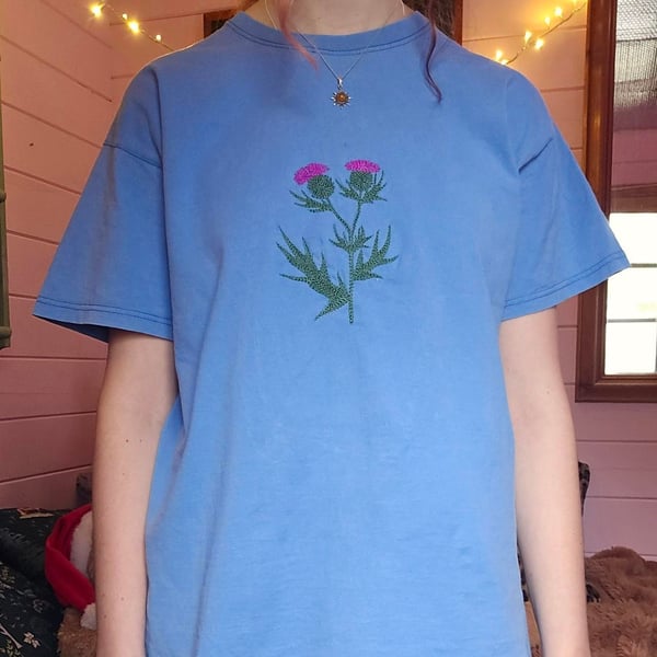 Embroidered wildflower tshirt