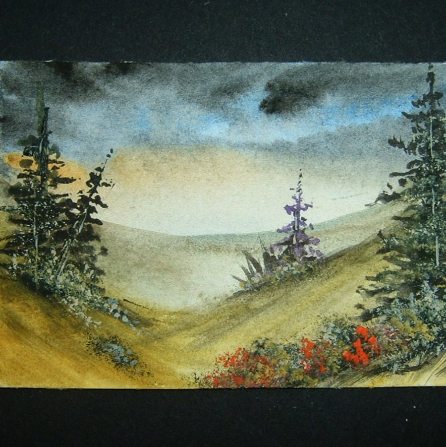 aceo landscape original art painting. ref 241
