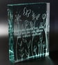 Plants and Forest Etched Glass Block With Motivational Quote - Image 1