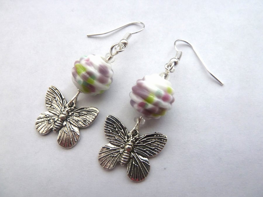 SALE lampwork butterfly earrings