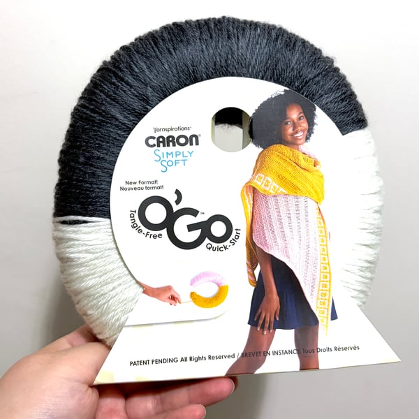 1 Pack x 141g CARON Simply Soft O'GO 100% Acrylic : Graphite - White