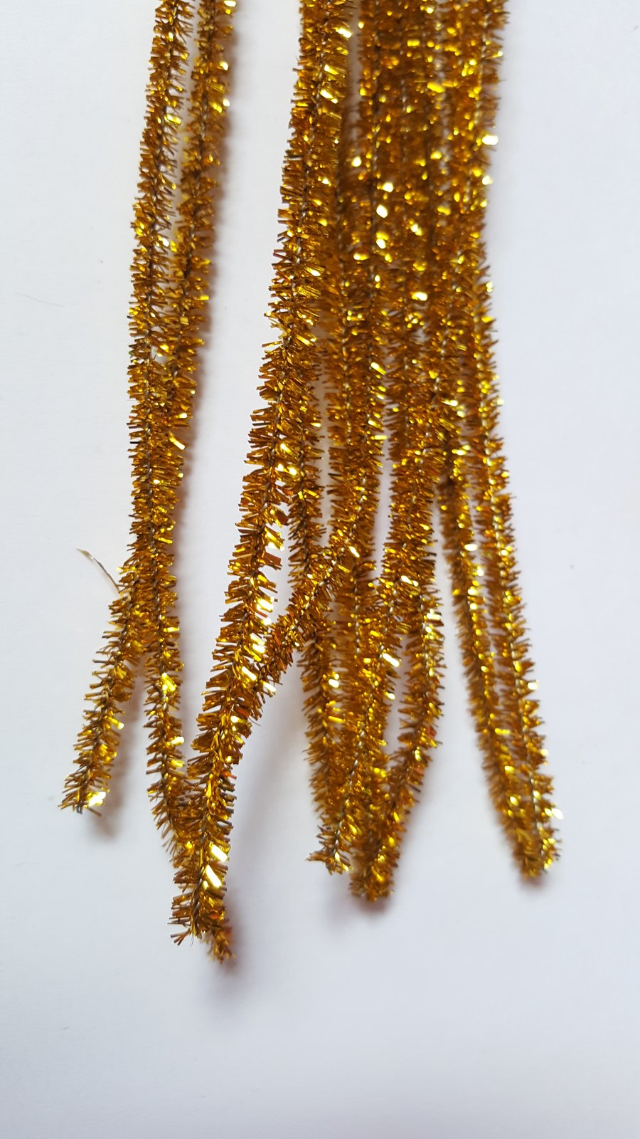 30 x Sparkle Tinsel Craft Pipe Cleaners - 30cm - Gold 