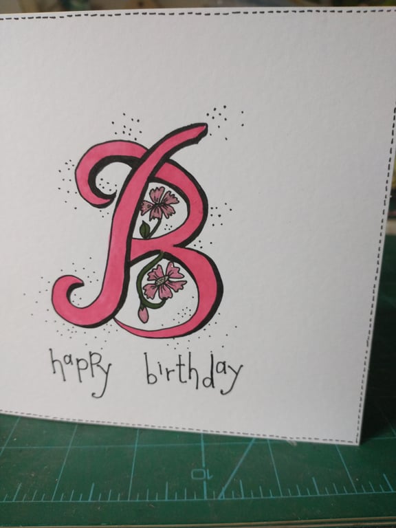 Letter B birthday card