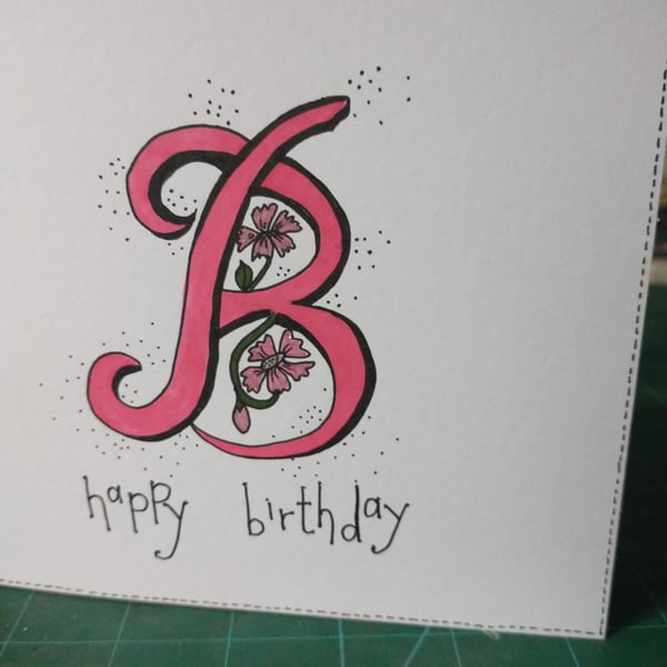 Letter B birthday card