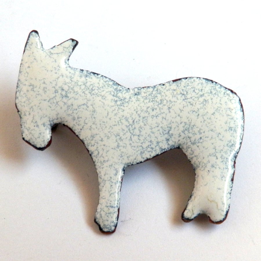 brooch - white donkey No4