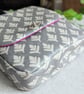 Grey 'leaf' Design, Water-resistant Oilcloth Small Cross Body Bag, Phone Bag - Image 7