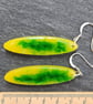 Dangly resin party earrings with sterling silver ear hooks - Image 2