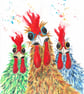 Chicken Girls. Original Watercolour Painting - Image 5