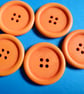 5 x 40mm Bright Pink  Wood Buttons 4 holes - Image 4