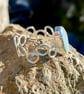 Pale Blue Seaglass Silver Hoop Ring - Size S- 1364 - Image 2