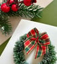 Mini tartan wreath Christmas card handmade winter holiday greeting farmhouse art - Image 5