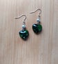 Beautiful green heart earrings - Image 1