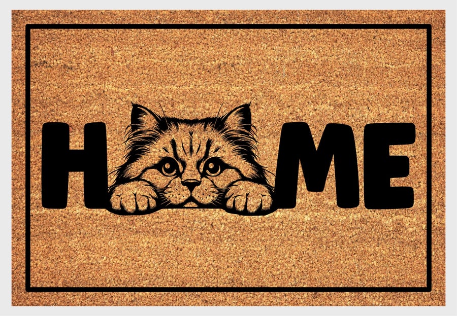 British Longhair Cat Home Door Mat No.2 - British Longhair Welcome Mat 