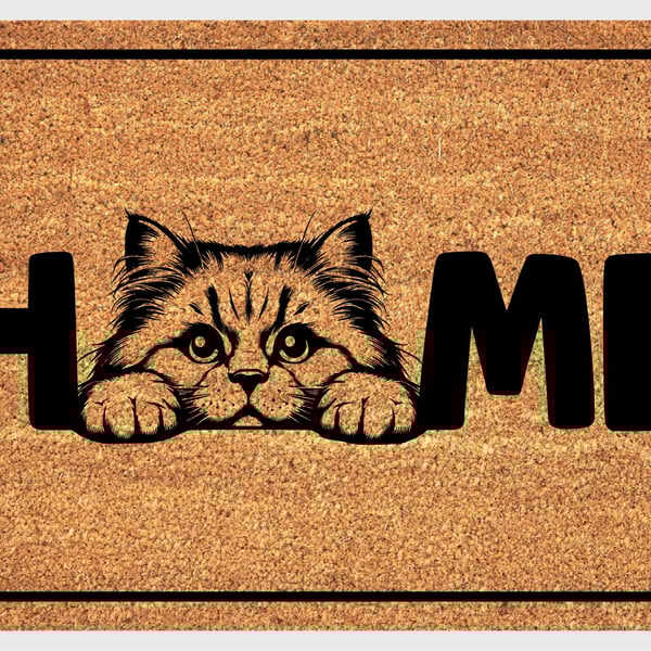 British Longhair Cat Home Door Mat No.2 - British Longhair Welcome Mat 