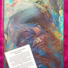 Hand decorated encaustic (melted wax) A5 lined notebook