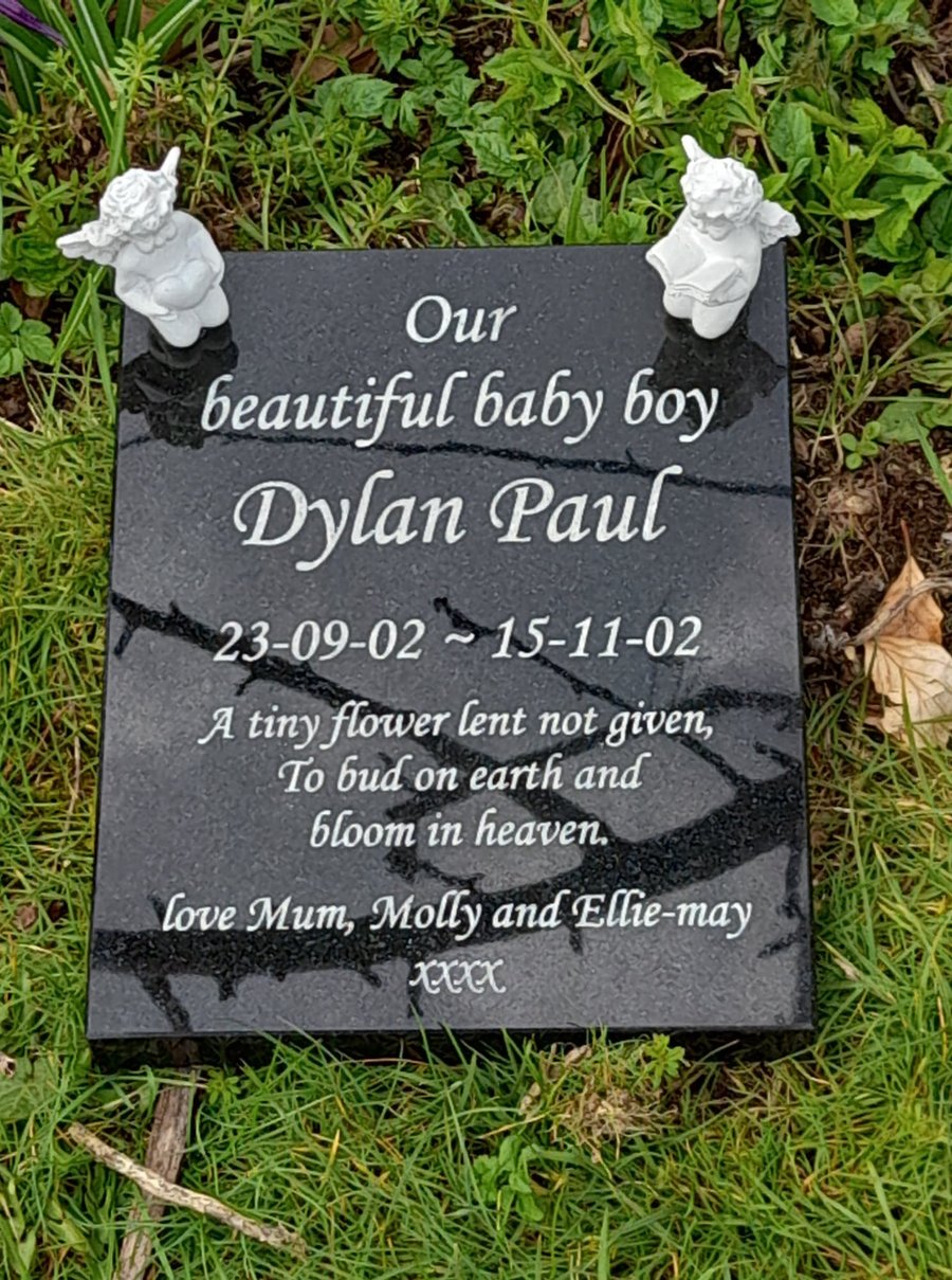 Flat Baby Grave Plaque Baby Headstone Flat Child Cemetery Stone  Grave Plaque