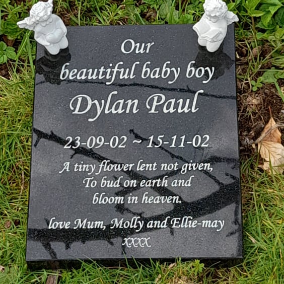 Flat Baby Grave Plaque Baby Headstone Flat Child Cemetery Stone  Grave Plaque