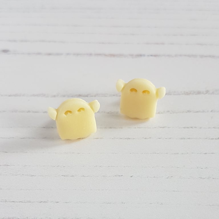 NEW Mini cute ghost earrings - glow in the dark or glitter, choose your finish