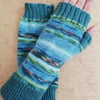 Fingerless Gloves - Hand Knitted - Monet Water Lillies 