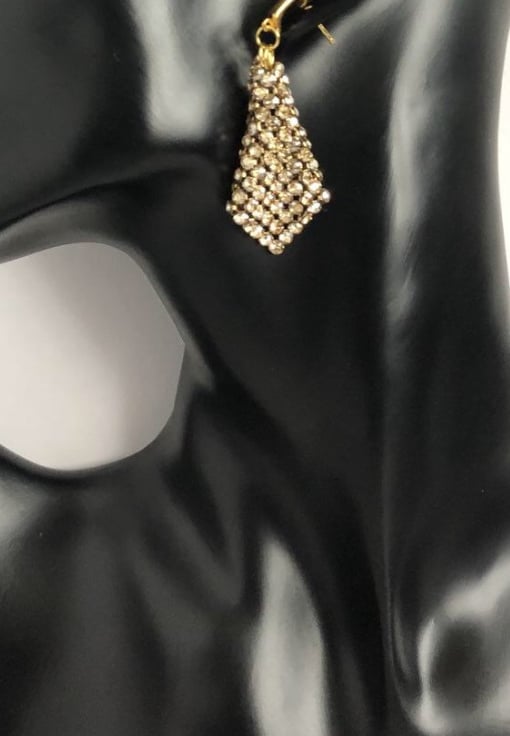 Swarovski Gold Crystal Mesh Earrings
