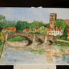 ACEO Original Aylesford Village watercolour