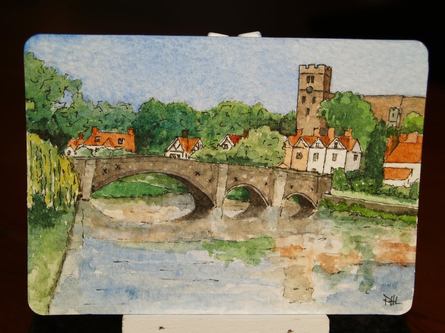 ACEO Original Aylesford Village watercolour