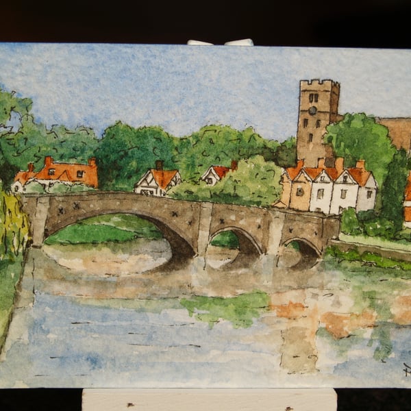 ACEO Original Aylesford Village watercolour