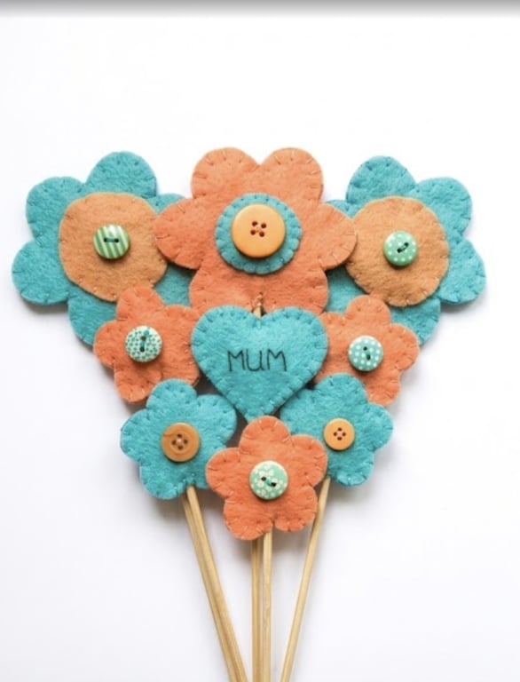 Hand made felt flower bunch 