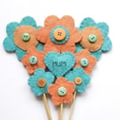 Hand made felt flower bunch 